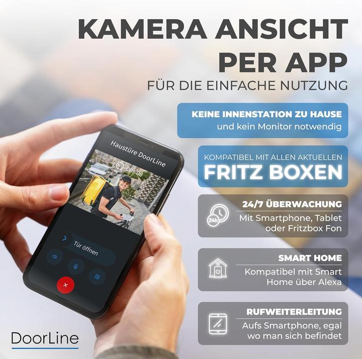 Actual product image Doorline Video-Türklingel mit Kamera und App-Steuerung (App, Cable, Wi-Fi)