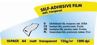 Produktbild Logo Selbstklebende Folie, transparent, matt, A4, 125 g (A4, 125 g/m²)