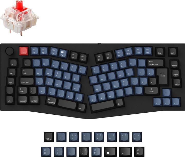 Keychron Key Q10 Alice Alu RGB Gat Red bk H Q10-M1-DE (DE, Kabelgebunden)