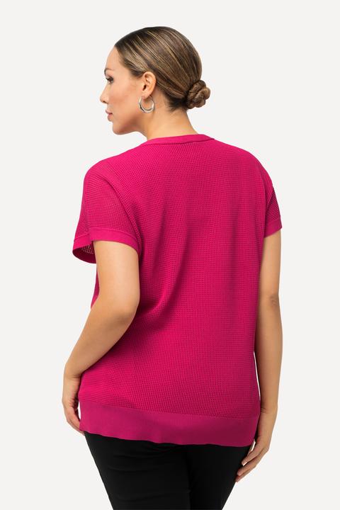Produktbild Ulla Popken Pullover, Struktur, Oversized, V-Ausschnitt, ärmellos (46, 48)