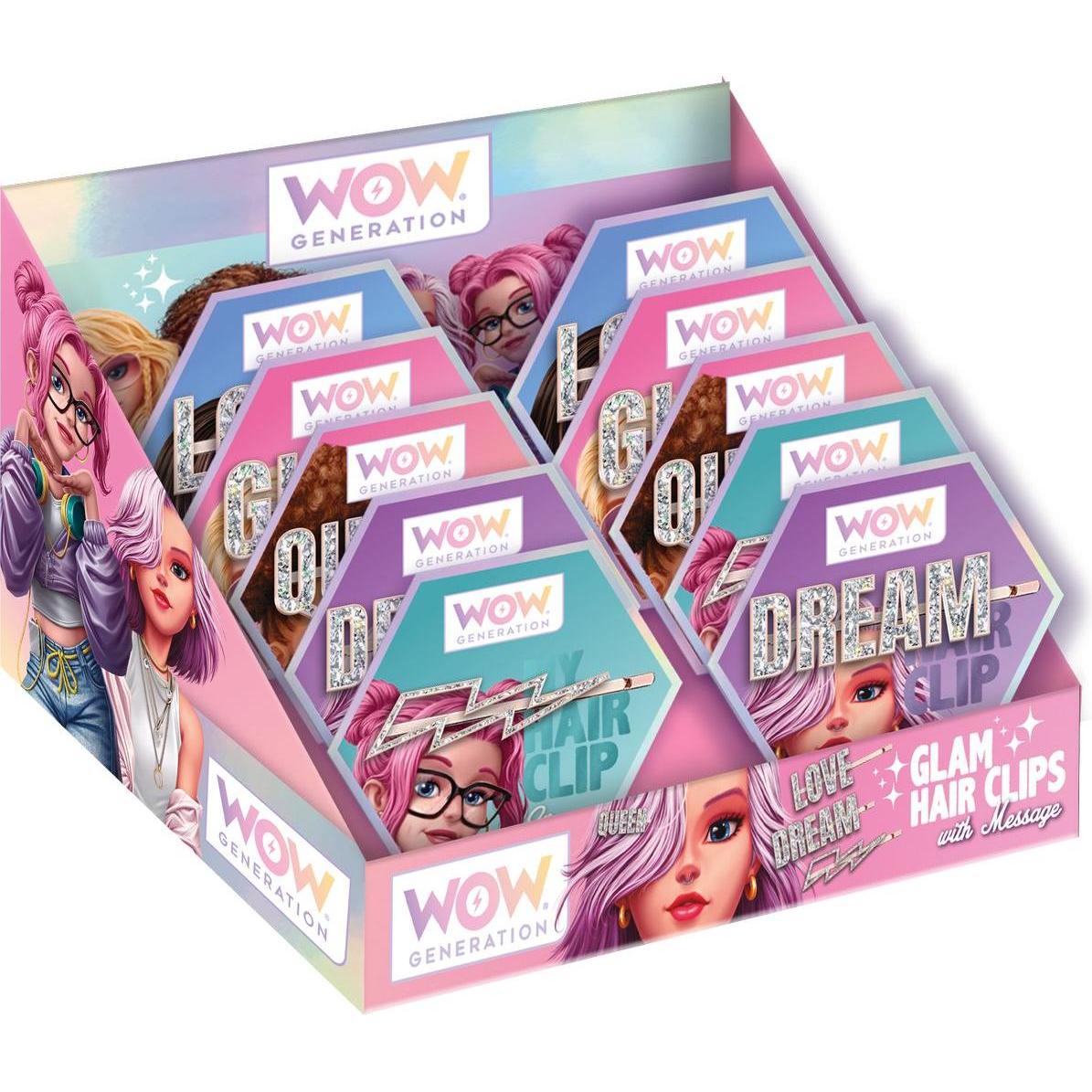 Kids Euroswan, Haarklammer + Haarclips, Haarklammer WOW GENERATION mit Schriftzug 5fach sortiert