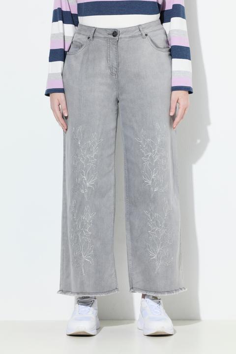 Immagine prodotto Ulla Popken Jeans modello Mary in denim elasticizzato con ricami e orli sfrangiati (54)