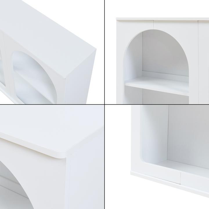 Actual product image En.Casa Sideboard Trorhun 160x30x80 cm Weiss (160 x 30 x 80 cm)