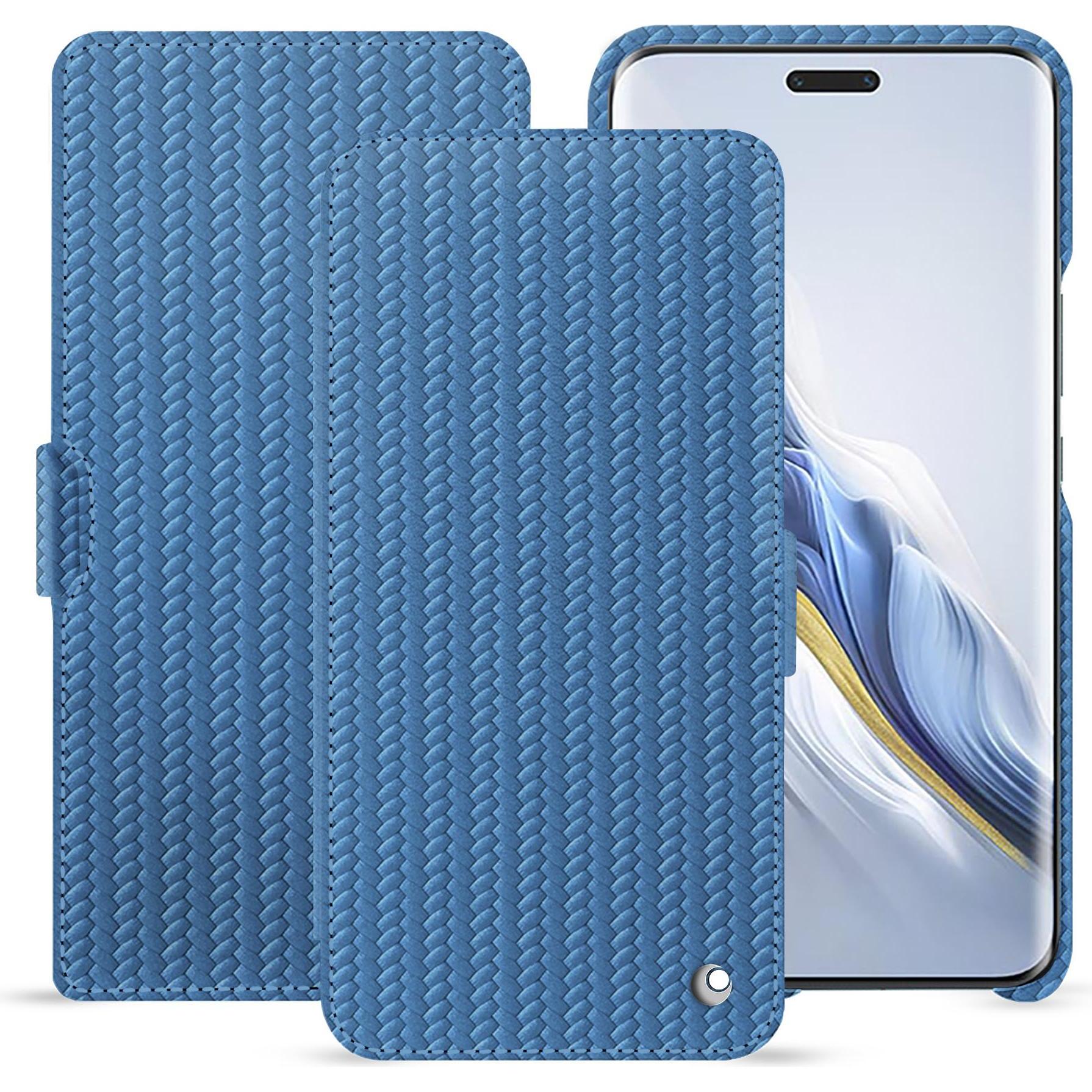 Noreve Lederschutzhülle horizontal (Honor Magic6 Pro), Smartphone Hülle, Blau