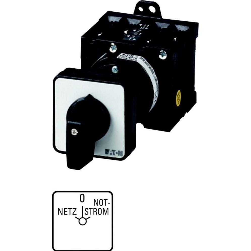 Eaton T3-4-8902/Z Umschalter 32A 215225 Zw.bau Kont:8 60° rast. m.0-St. Nr.8902, Taster + Schalter, Schwarz