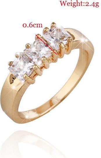 Actual product image Hermex Gold ring RGP with cubic zirconia - gold size 56 (56)