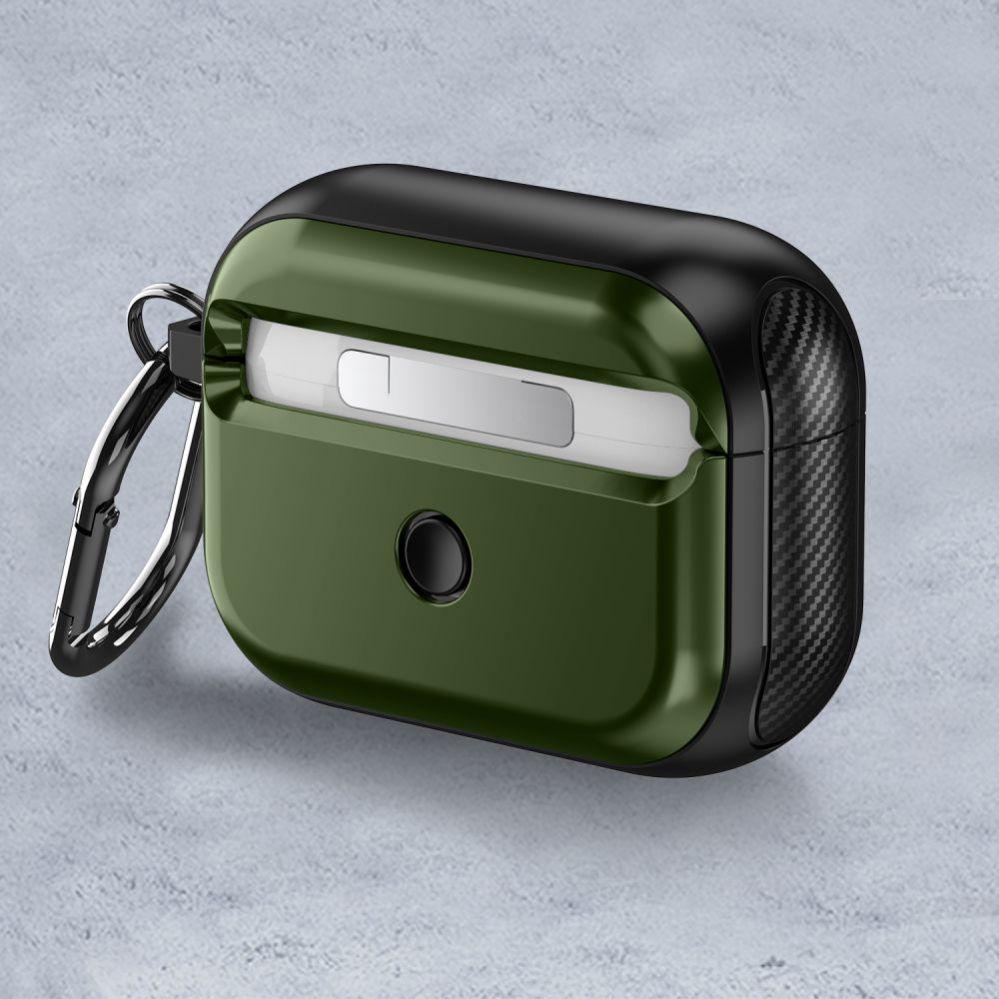 Thumbnail - Tech-Protect Defender Hook Magsafe Apple Airpods Pro 1 / 2 Olive Green, Kopfhörertasche + Schutzhülle, Grün