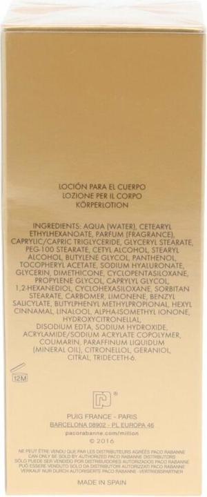 Immagine prodotto Paco Rabanne Signora Milione (Crema corpo, 200 ml)
