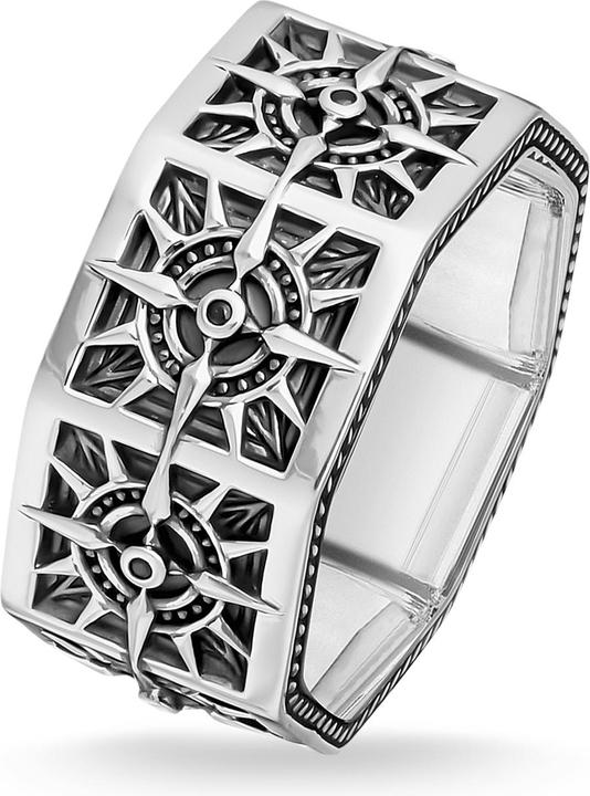 Image du produit Thomas Sabo Bague compas carré noir (50, Argent 925)