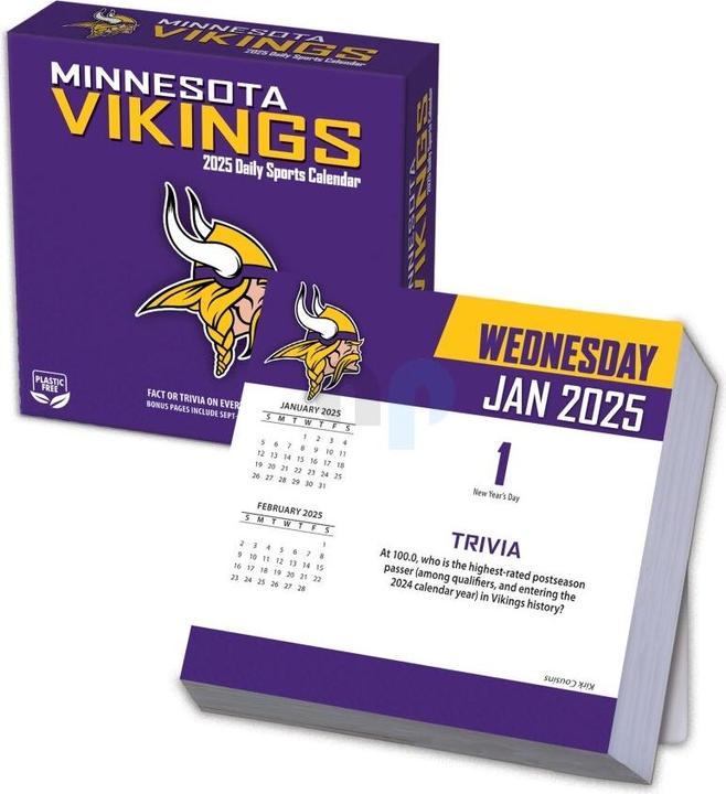 Image du produit NFL - Minnesota Vikings -Calendrier de bureau 2025 (Français, Espagnol, Italien, Anglais, Allemand)