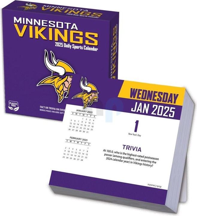 Actual product image NFL - Minnesota Vikings -Desk Calendar 2025 (French, Spanish, Italian, English, German)