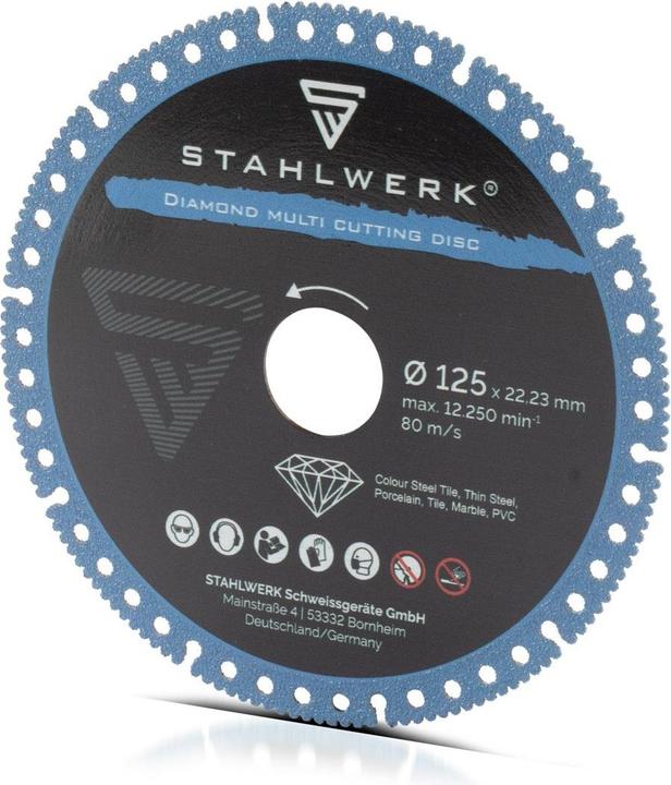 Produktbild Stahlwerk Diamant Trennscheiben 3er Set Universal Sägeblatt 125 x 22,23 mm