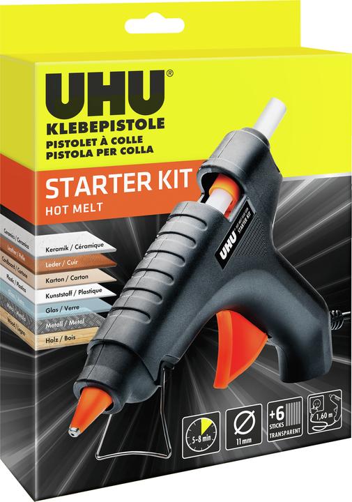 UHU STARTER KIT HOT MELT Heissklebepistole schwarz, orange, 1 St.