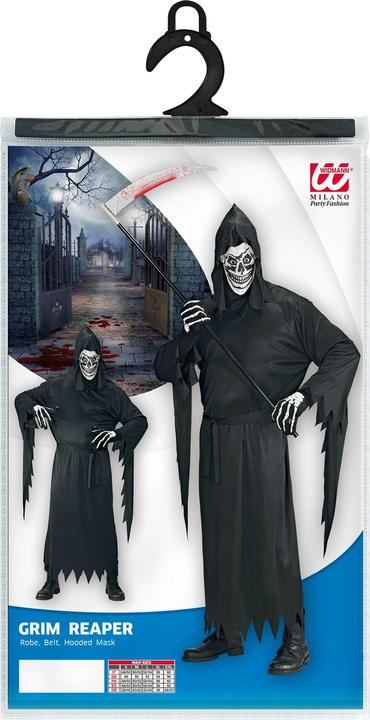 Immagine prodotto Widmann Vestaglia, cintura, maschera con cappuccio per il costume da mietitore (L, M, S, XL, XXL)