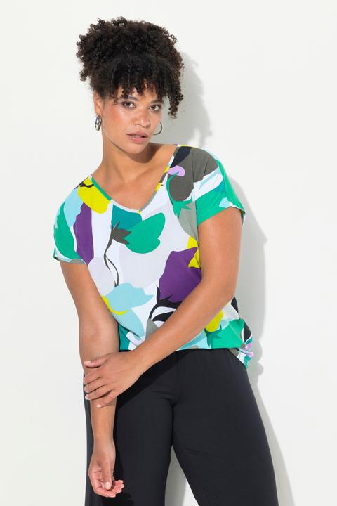 Actual product image Miamoda Oversized V-Neck Floral Print T-Shirt (42)