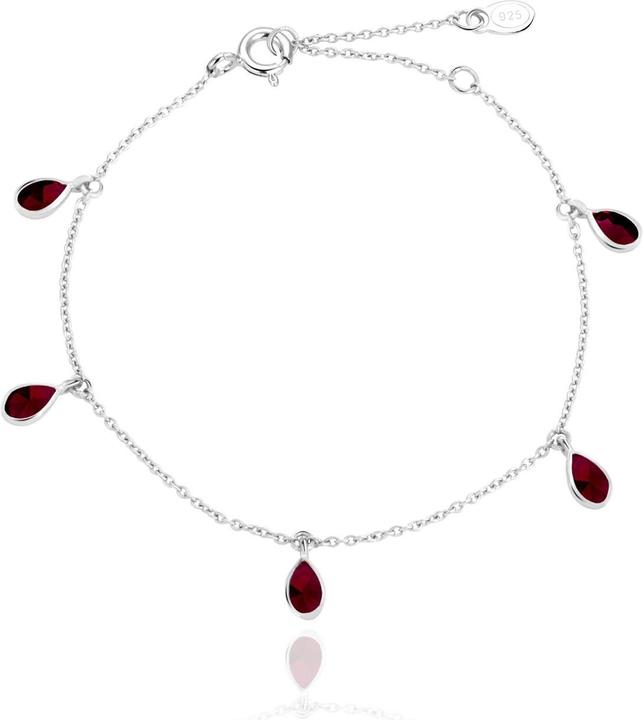 Beneto Exclusive - Unique silver bracelet with garnets GRAAGB7/21