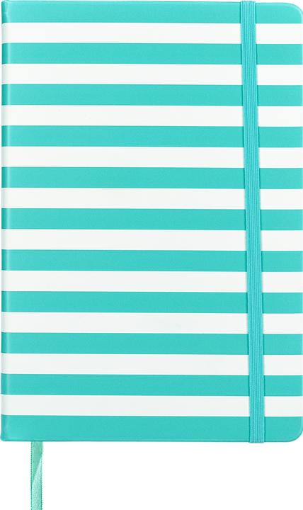 Image du produit Kolma Notizbuch A5 kariert Hardcover Stripy Caribbean/Weiss (A5, Quadrillé, Couverture rigide)