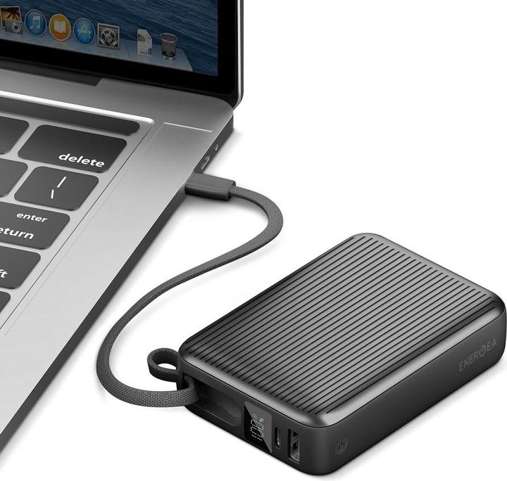 Actual product image Energea PowerBank Integra Ultra 45 3C 20000mAh cable USB-C PD45W grey (20000 mAh, 45 W)