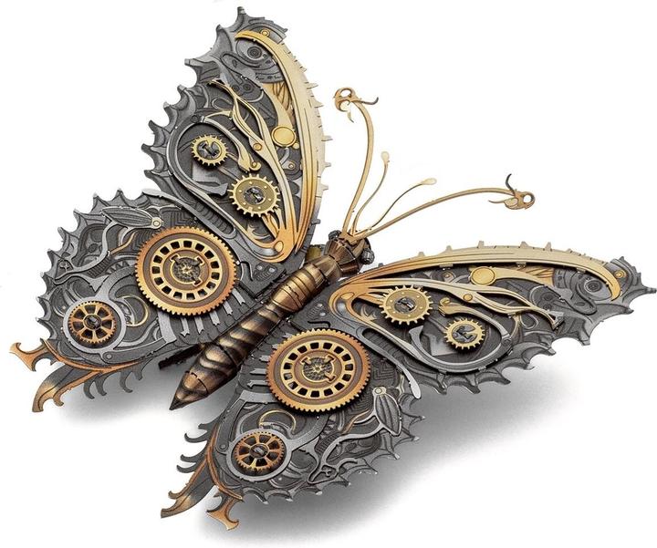 Actual product image Metal Earth Steampunk butterfly (coloured model) ME1021