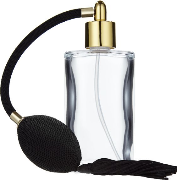 Produktbild Klarglas-Flasche oval, mit Ballpumpe, für 100 ml (100 ml)