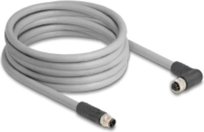 Produktbild Delock M12 Kabel L-kodiert 5 Pin Stecker gerade zu Buchse re