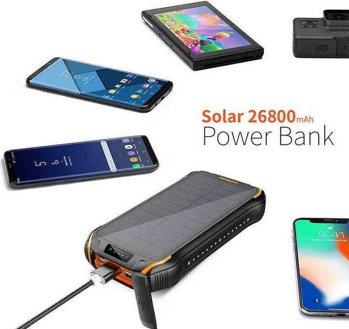 Produktbild PhoneLook Solar Power Bank i26s 26800mAh portable Fast Charging LED IP66 Ultra Capacity (26800 mAh)