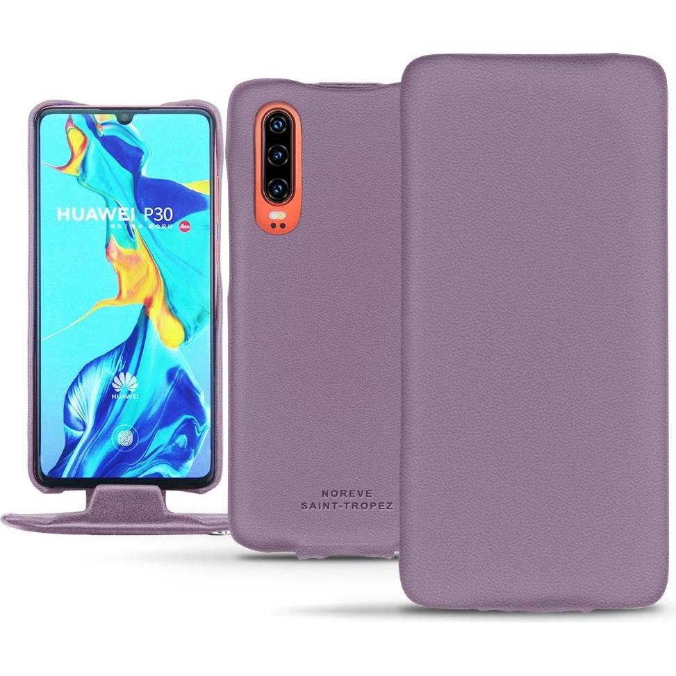 Noreve Lederschutzhülle vertikal (Huawei P30), Smartphone Hülle, Violett