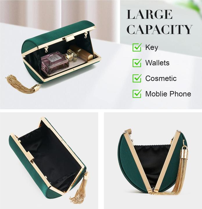 Actual product image Only-Bags.Store Clutch Abendtasche Fransen Elegante Kettentasche Clutch Bag