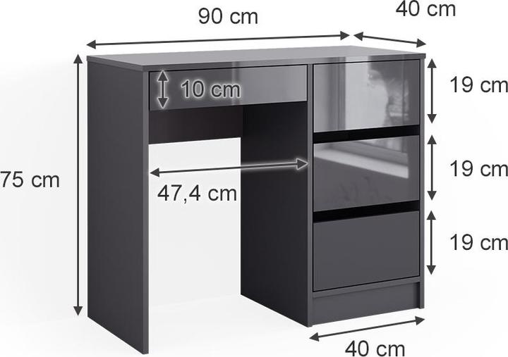 Actual product image Vicco Sherry (90 x 40 x 75 cm)