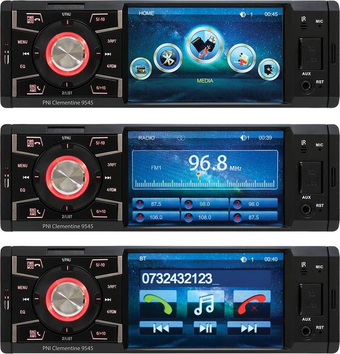 Actual product image PNI Car MP5 player Clementine 9545 1DIN display 4 inch, 50Wx4, Bluetooth, FM radio, SD and USB, 2