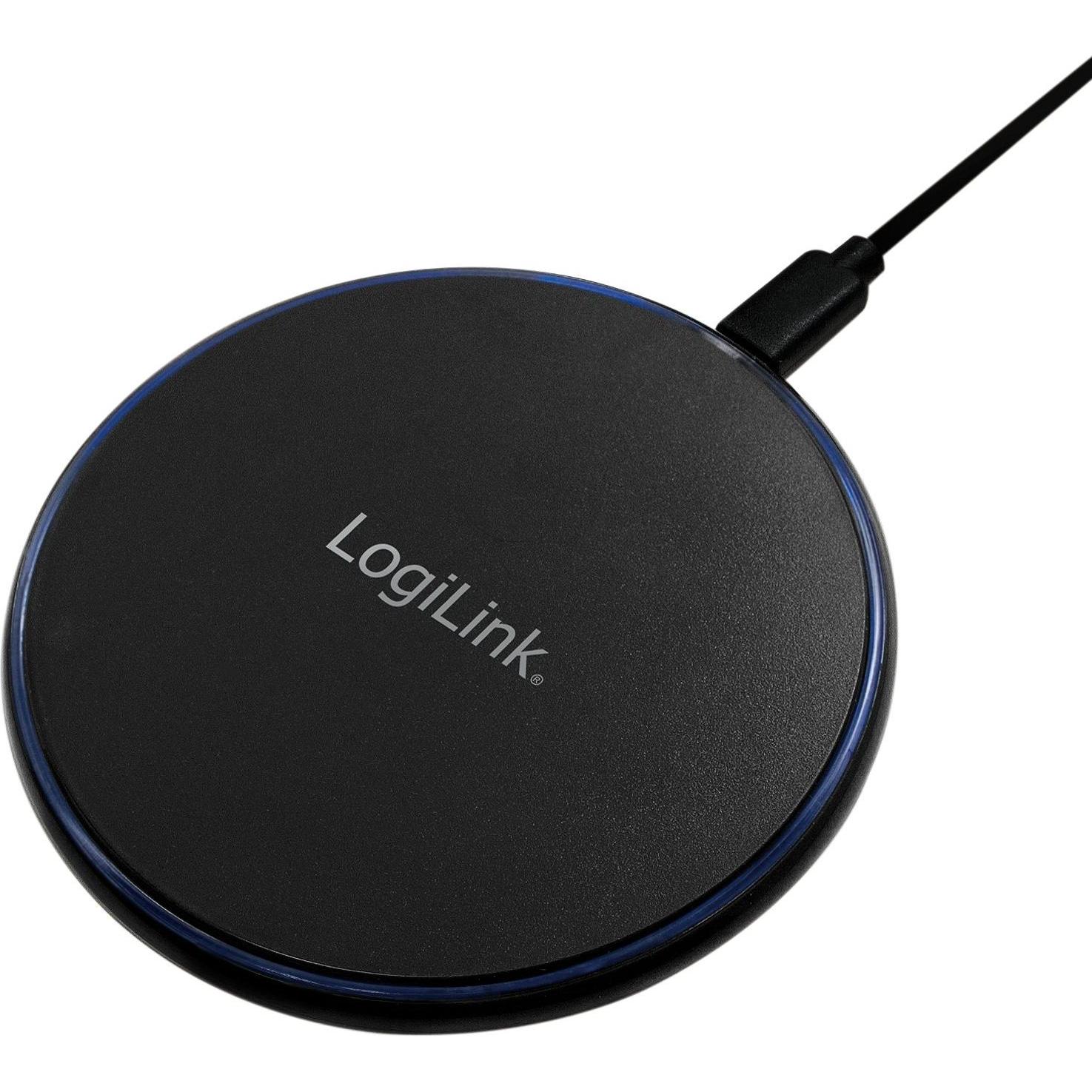 LogiLink Kabelloses Ladegerät (10 W), Wireless Charger, Schwarz