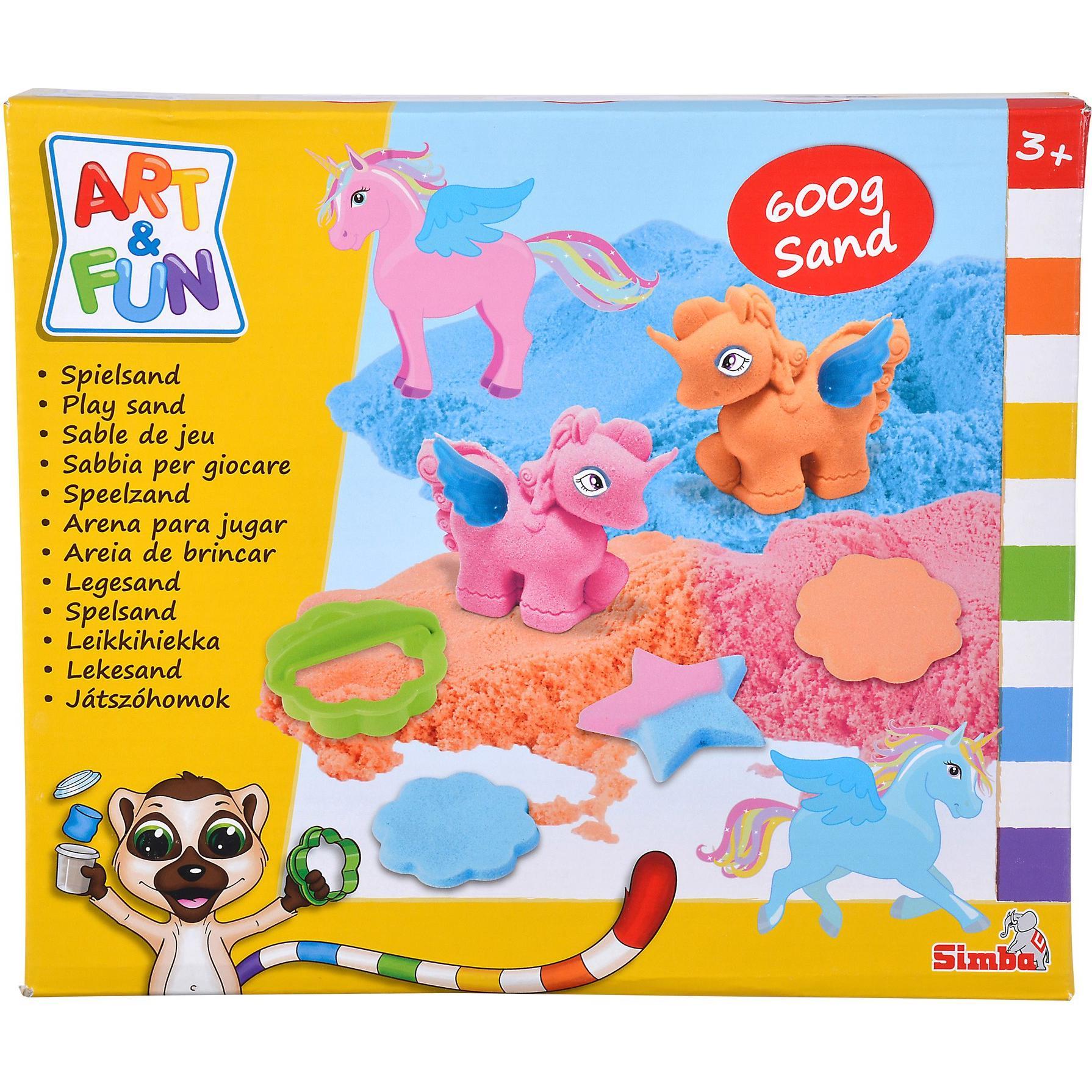 Simba Art&Fun Spielsand Set Einhorn 3x200g Sand Zubehör