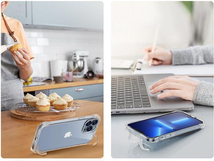 Produktbild Joyroom Defender magnetic case for iPhone 13 Pro rugged housing with hooks kickstand transparent (Ma (Apple iPhone 13 Pro)