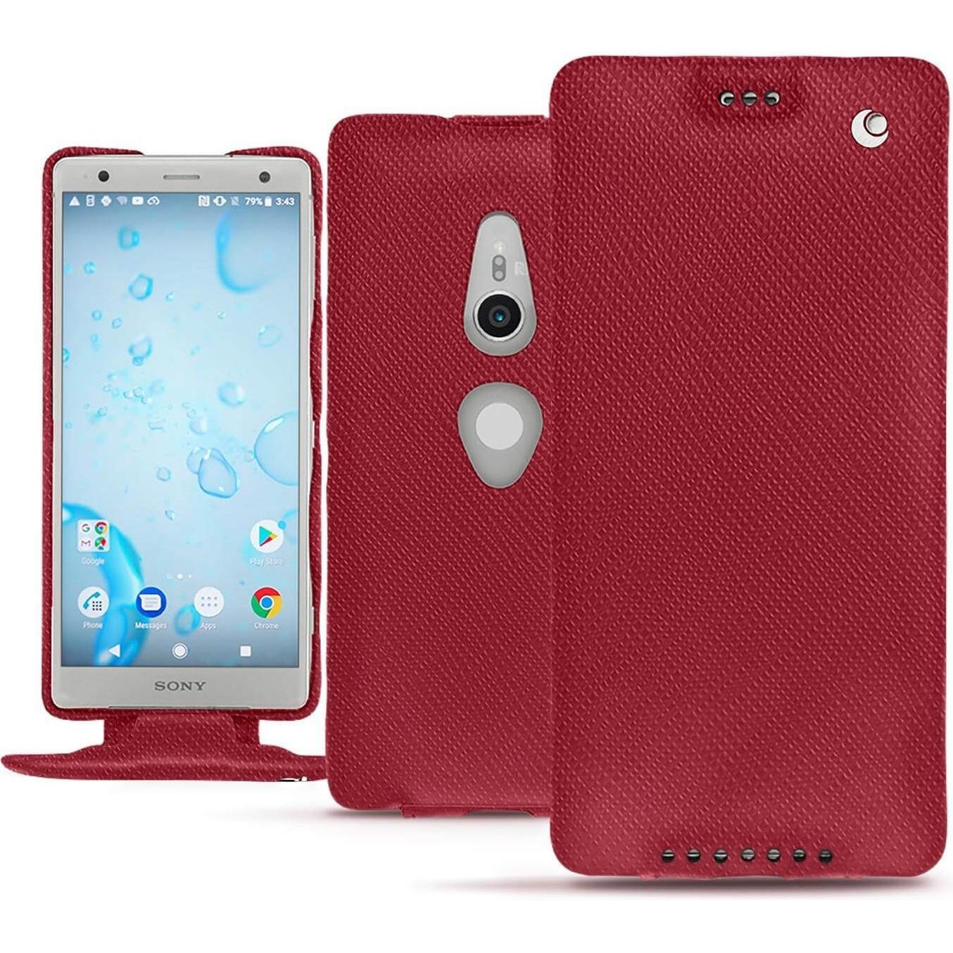 Thumbnail - Noreve Lederschutzhülle vertikal (Sony Xperia XZ2), Smartphone Hülle, Rot