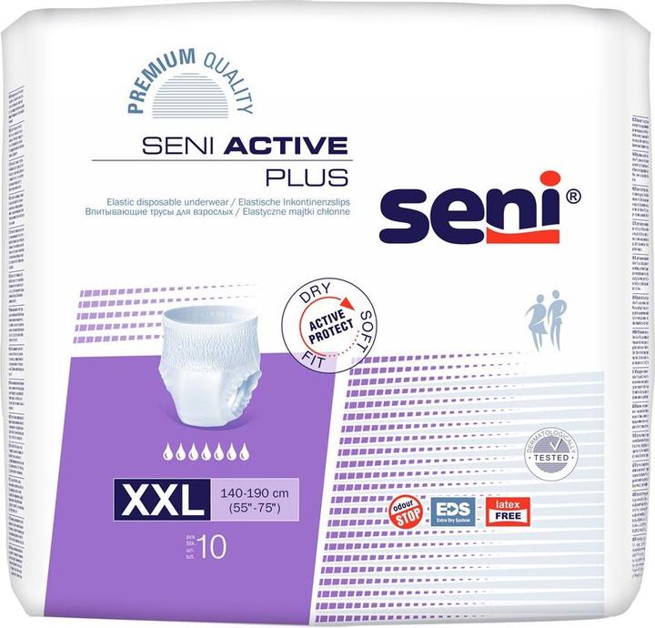 Produktbild Seni Active Plus Pants Einweghosen atmungsaktiv Hüftumfang 140-190cm 7 Tropfen (10 x, XXL)