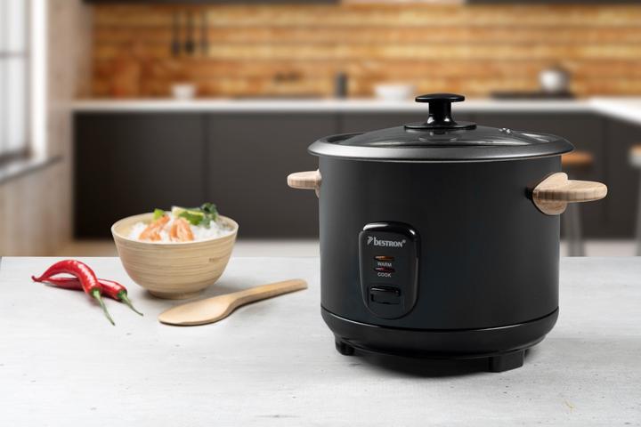 Actual product image Bestron Rice cooker with bamboo handles