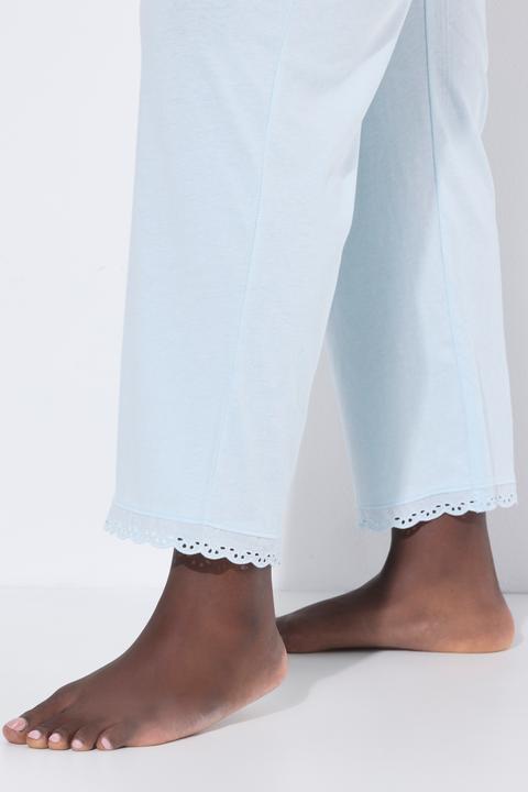 Produktbild Ulla Popken Pyjama, Zweiteiler, Lochstickerei, Zierfalte, 3/4-Arm (42, 44)