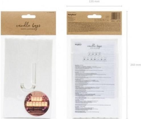 Produktbild Partydeco Lanterns, candles bags - Just Married, 11.5x19x7cm (1 pkt / 11 pc.) (11 x)