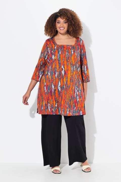 Produktbild Ulla Popken Longshirt, A-Linie, Carree-Ausschnitt, 3/4-Arm (56)