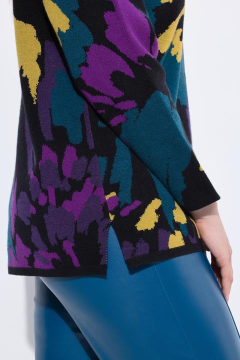 Produktbild Ulla Popken Pullover, Jacquardmuster, U-Boot-Ausschnitt, Langarm (62)