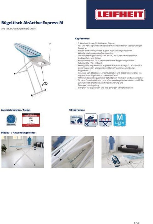 Image du produit Leifheit AirActive Express M (118 x 38 cm)