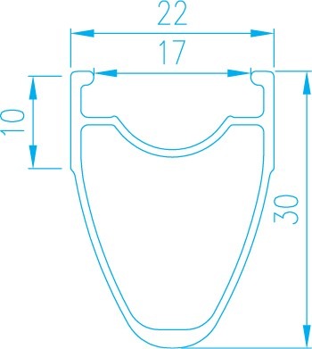 Produktbild Alexrims CX30 700X24OTW RIM. Schwarzer CNC Bok (neu) (275.59")