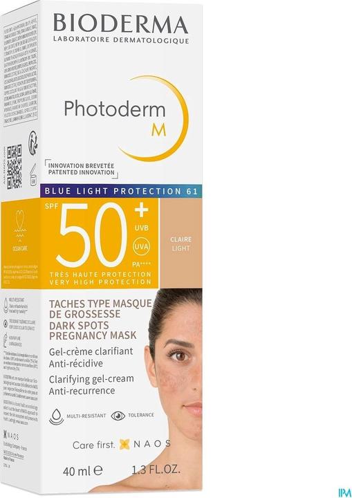 Actual product image Bioderma Photoderm M SPF50+ claire (Sun cream face, SPF 50, 40 ml, 66 g)