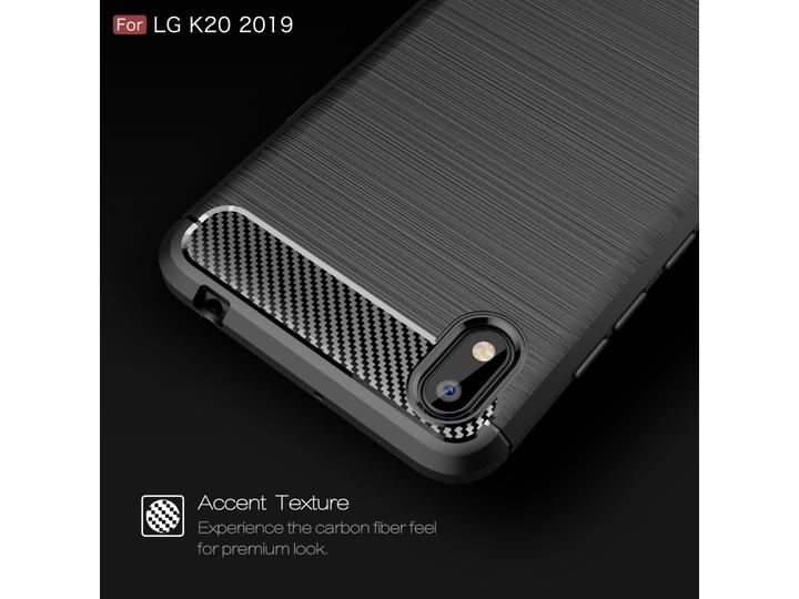Actual product image Screenguard LG K20 Cover Carbon Brushed Soft TPU (K20)