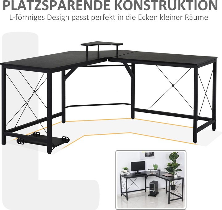 Produktbild Homcom Eckschreibtisch (150 x 150 x 76 cm)