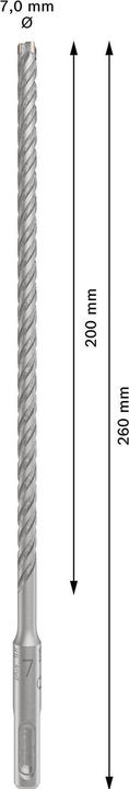 Produktbild Bosch Professional Zubehör PRO SDS plus-5X Hammerbohrer, 7 x 200 x 260 mm (7 Millimeter)