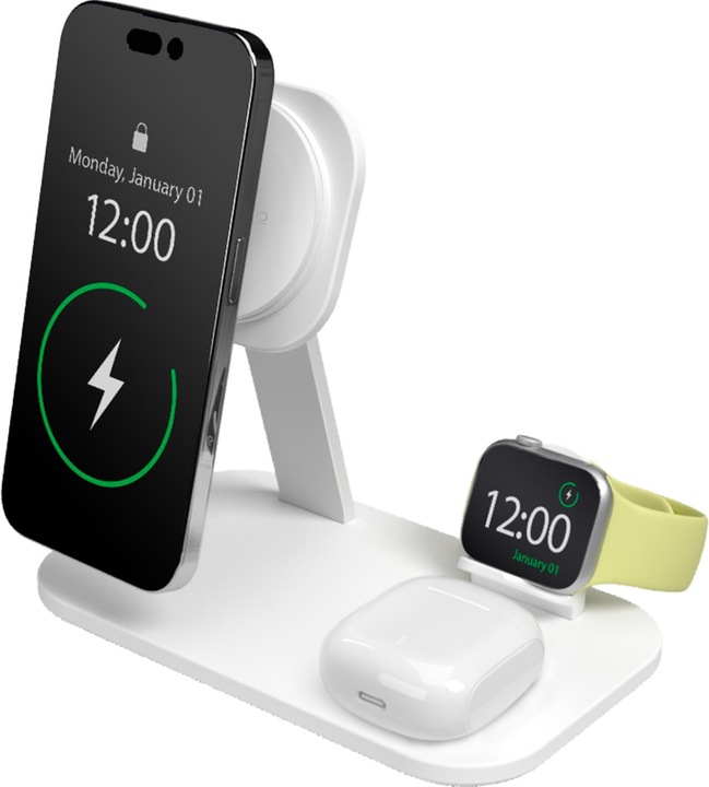 SBS Puro Magnetic Wireless Induction Charging Station 3in1 Wireless Charging + M (20 W)