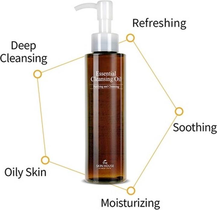 Immagine prodotto The Skin House Olio detergente essenziale 150ml 6,76 once Rimozione del trucco profonda della pelle coreana Ca (Lozione detergente, 150 ml)