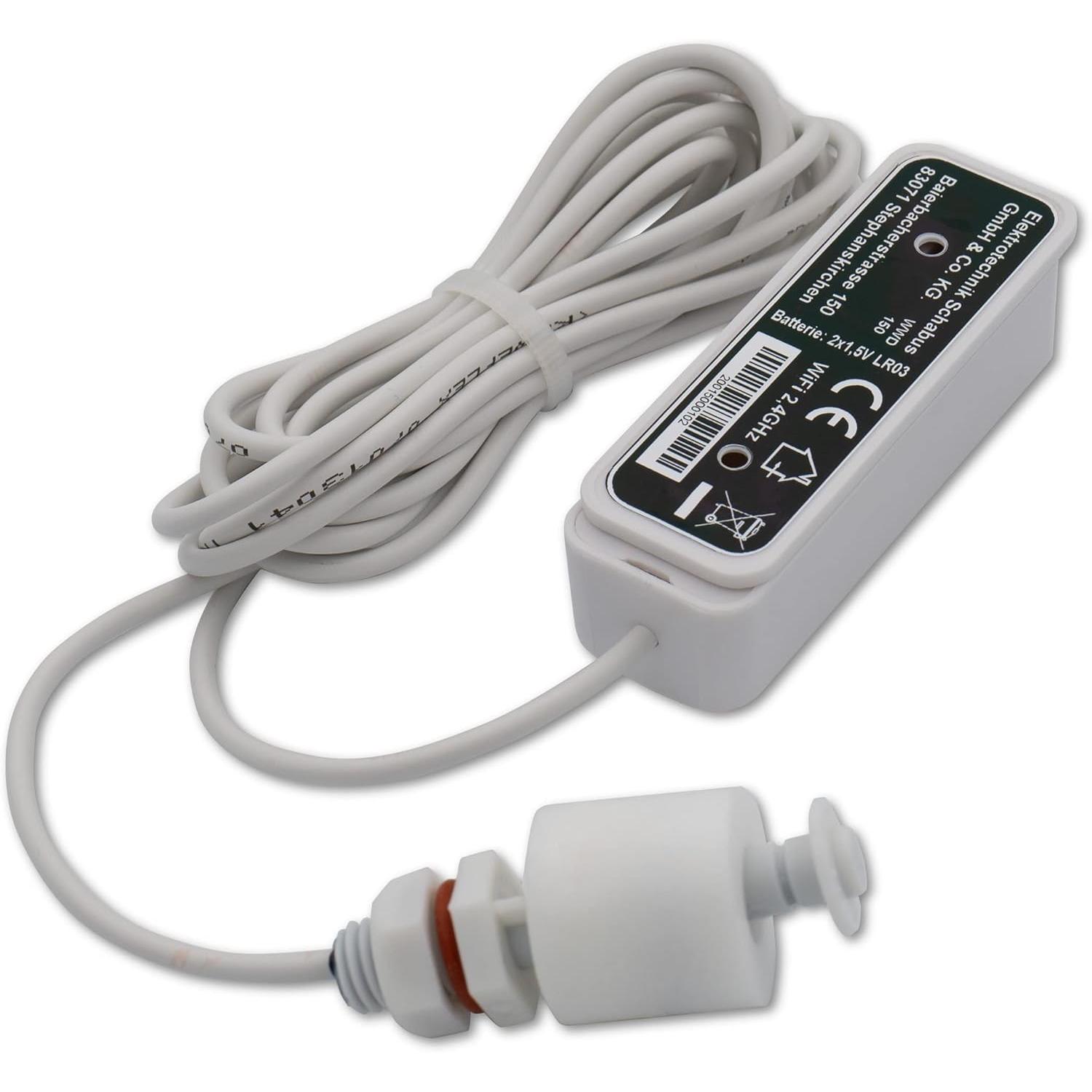 Schabus, Rilevatore di pericolo, 200150 Rilevatore d'acqua con controllo app, con interruttore a galleggiante alimentato a batteria