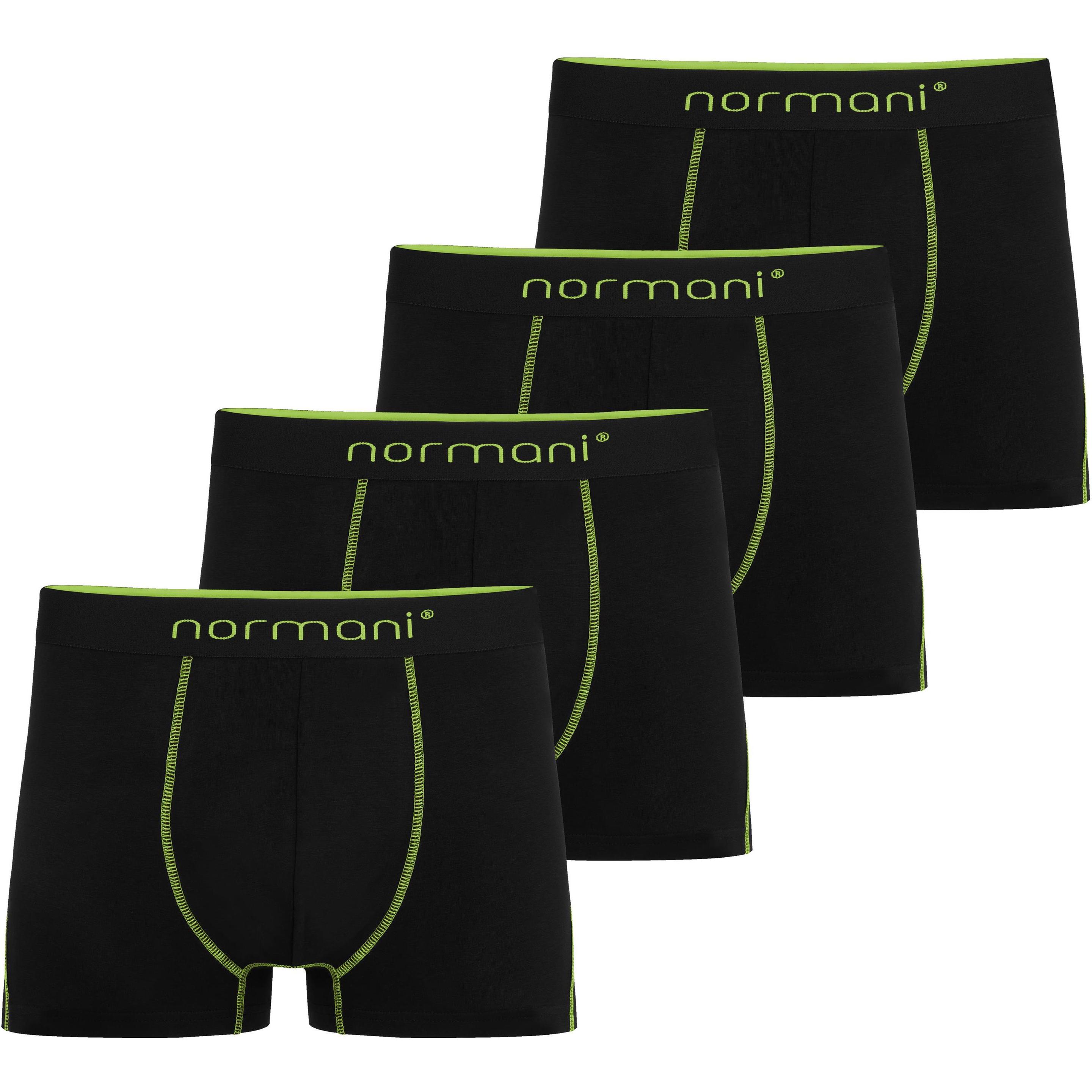 Normani, Herren, Unterhosen, 4 Herren Boxershorts aus Baumwolle - 9307, Grün, (3XL, 4er Pack)